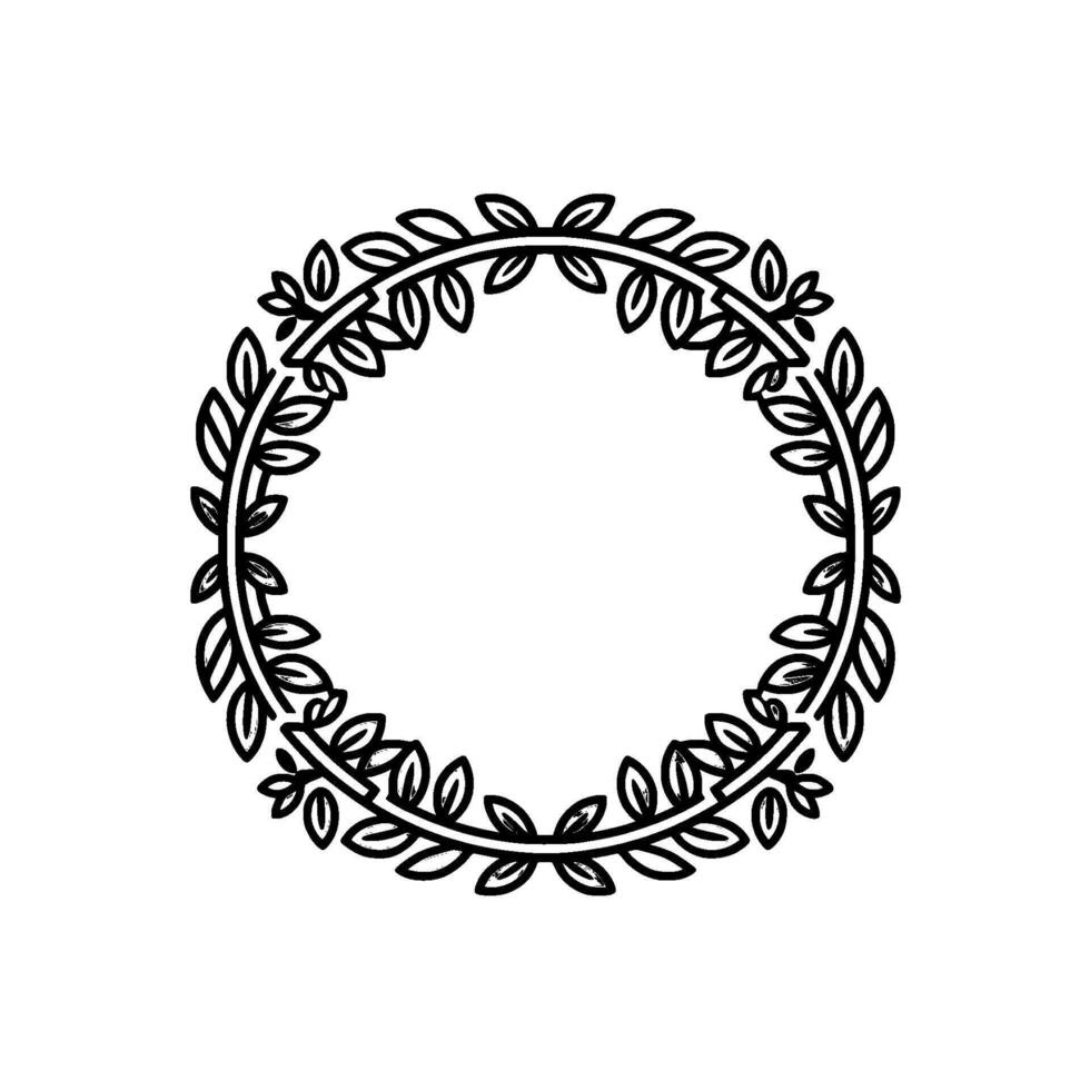 Elegant Laurel Wreath Frame on Textured Background vector
