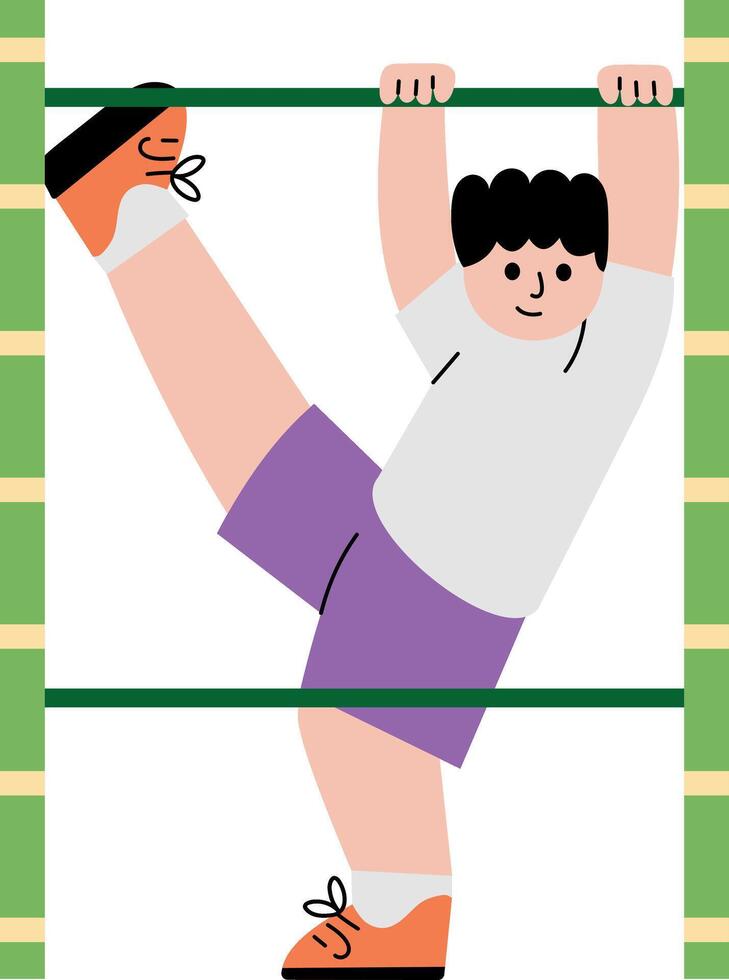 A flat style illustration showing childhood fun vector