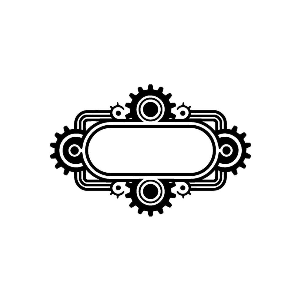 Steampunk Gear Frame Blank Banner Illustration vector