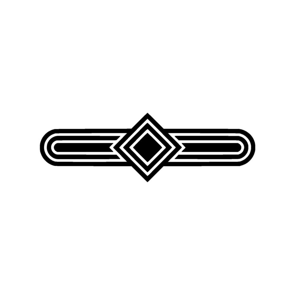 Geometric Black and White Element with Diamond Center vector