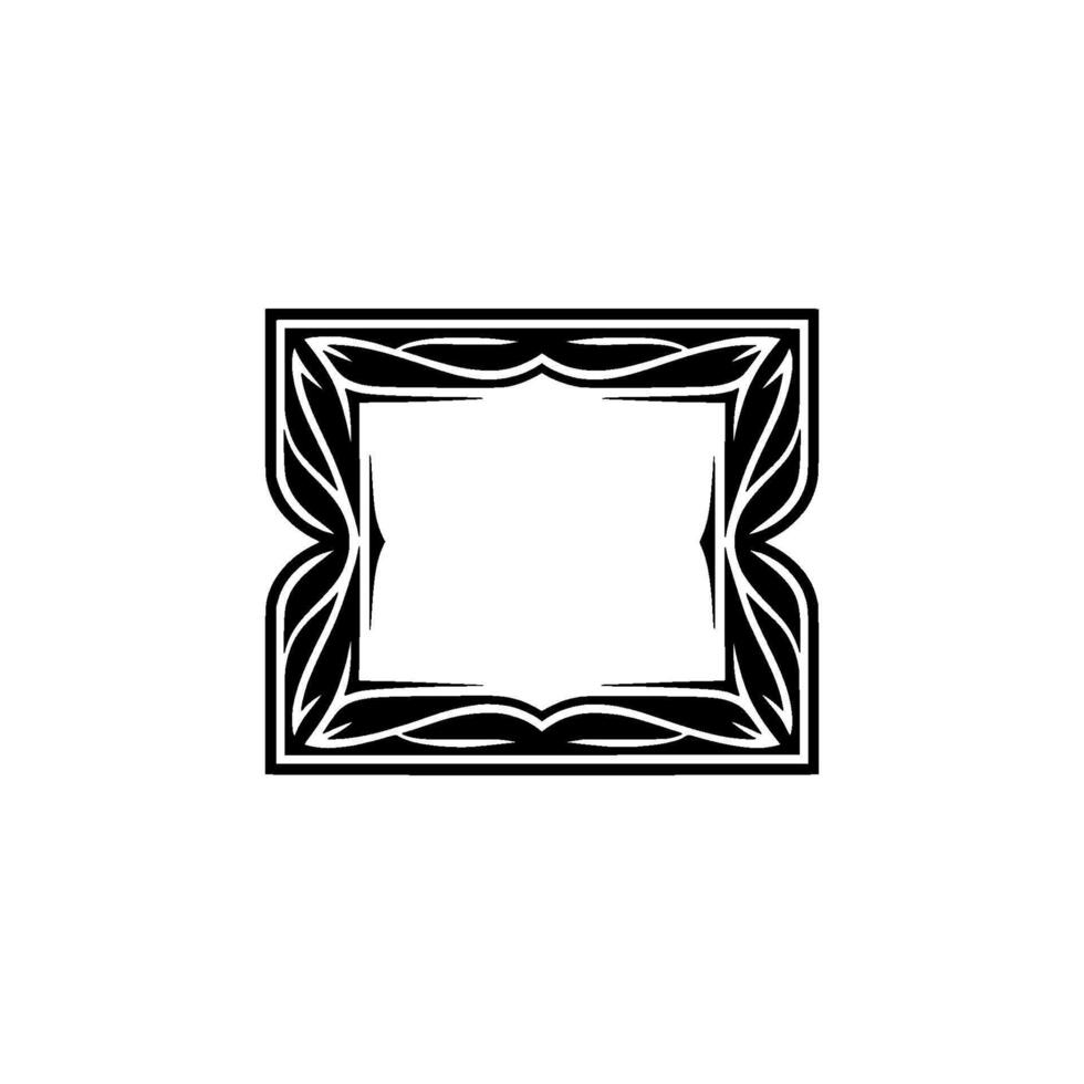 Elegant Black and White Ornate Frame on White Background vector