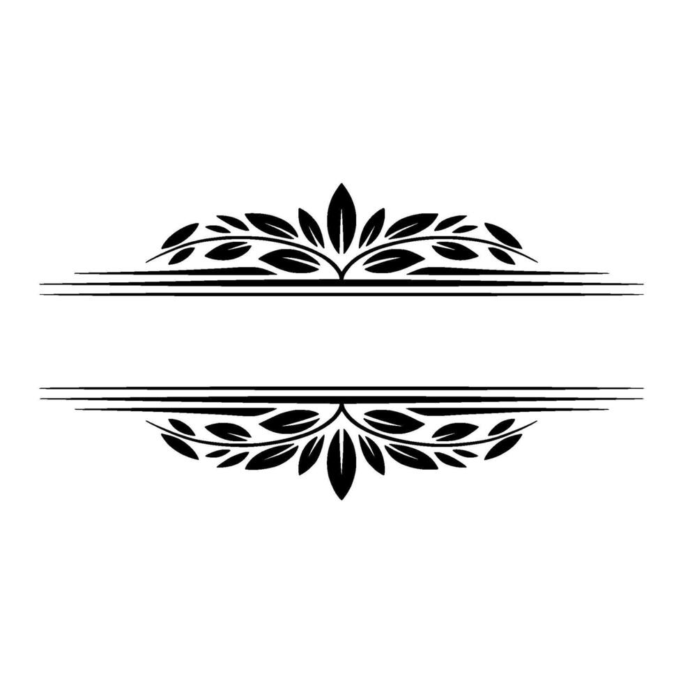 Elegant Botanical Divider with Space For Text vector