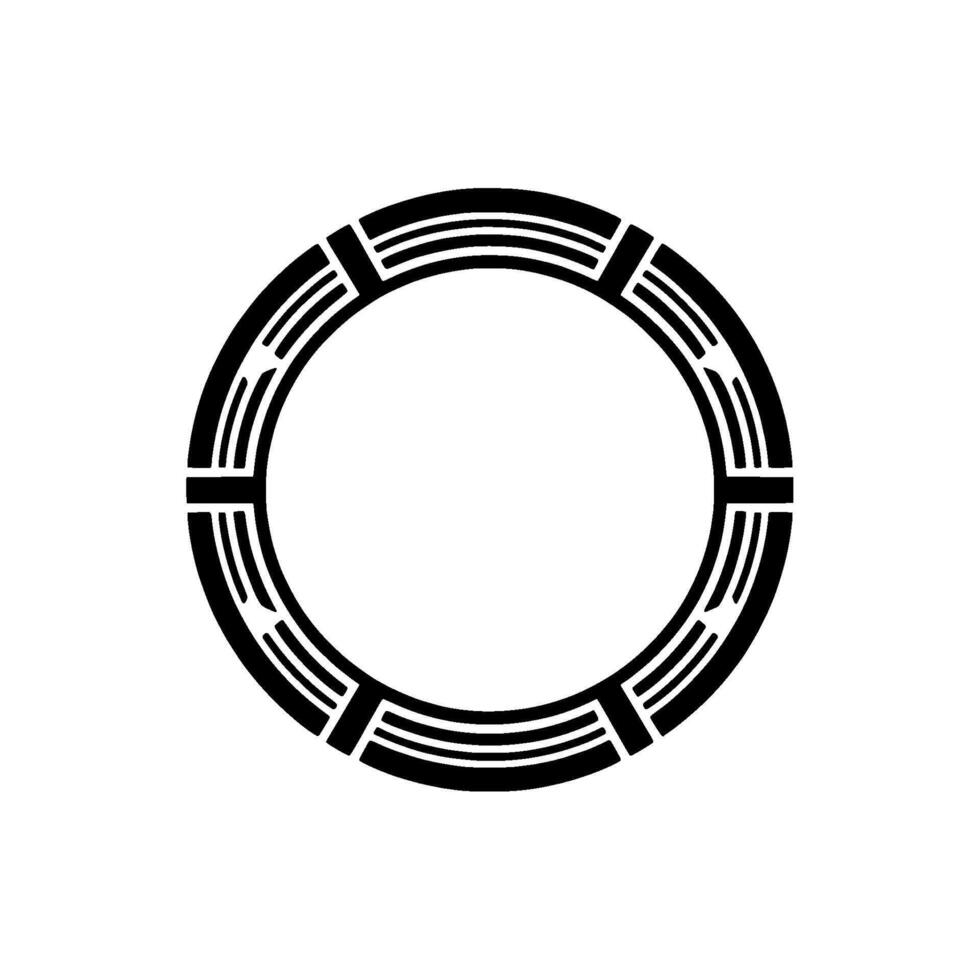 Geometric Circle Minimalist Black and White Illustration vector