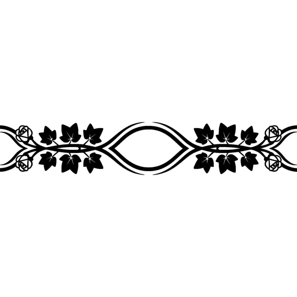 Elegant Floral Border with Roses and Leaves, vector