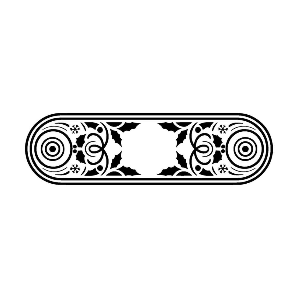 Elegant Christmas Ornament Element Black White vector
