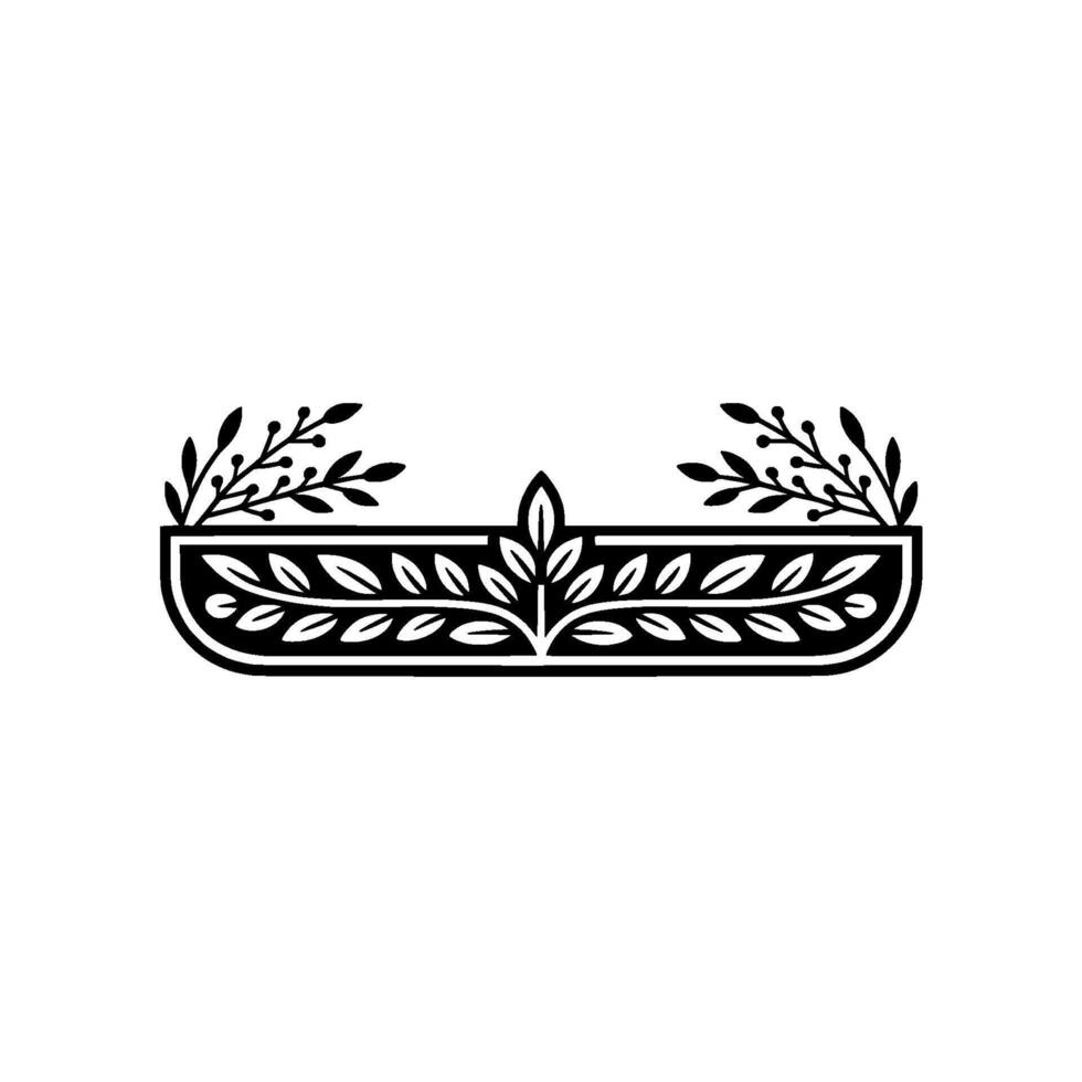 Elegant Botanical Frame , Black White, vector
