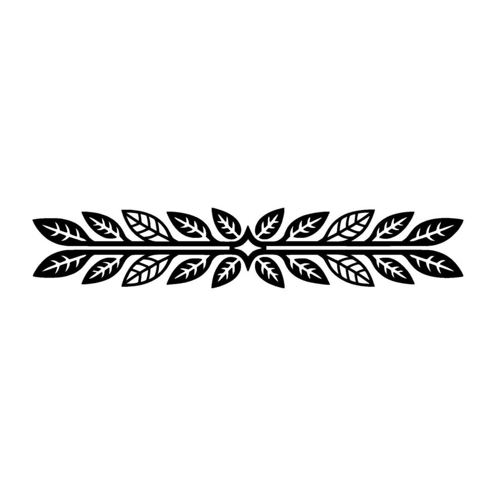 Elegant Leaf Border Illustration in Black White vector