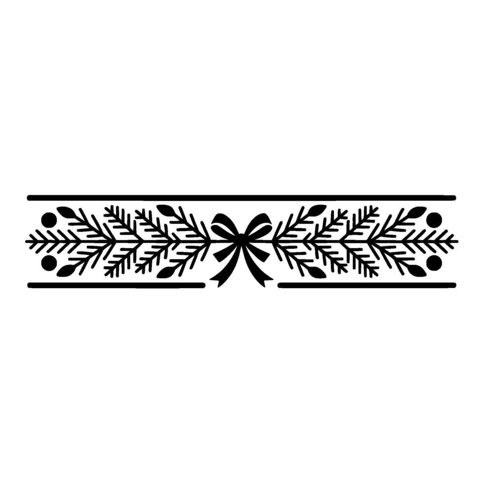 Festive Black and White Decorative Border with Bow vector