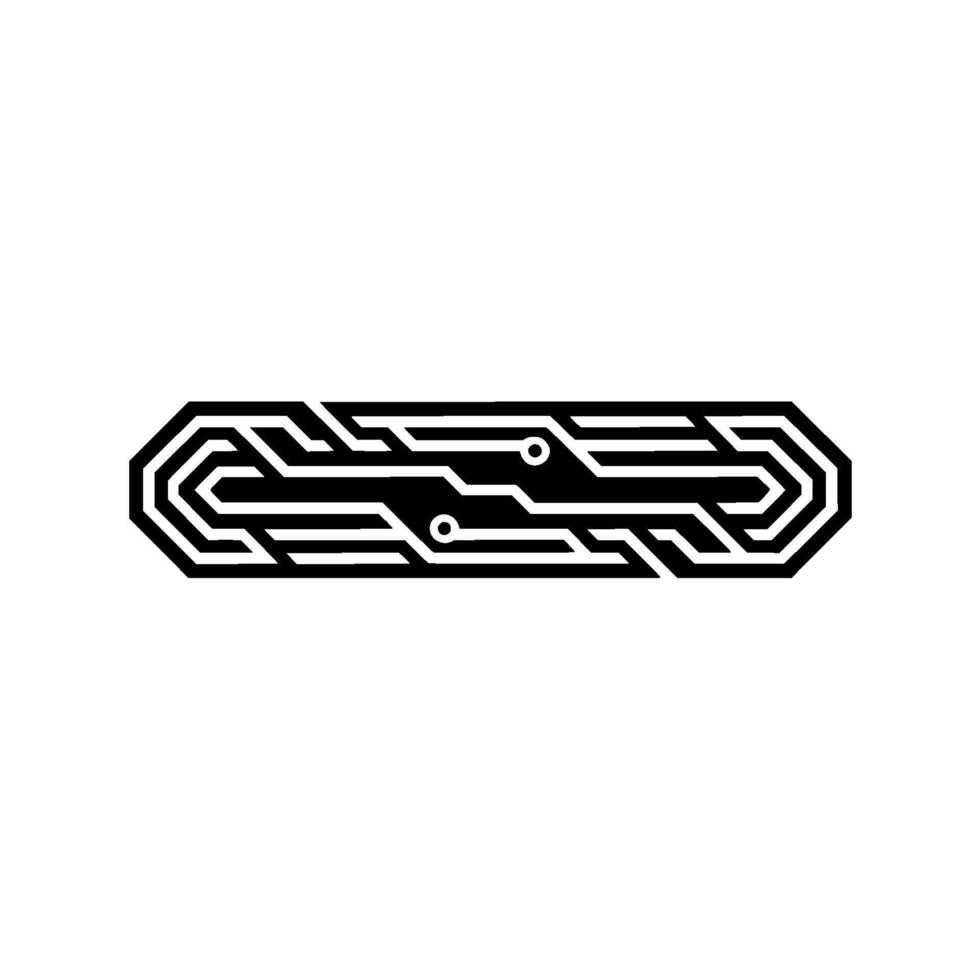 Minimalist Circuit Board Black White Tech on White vector