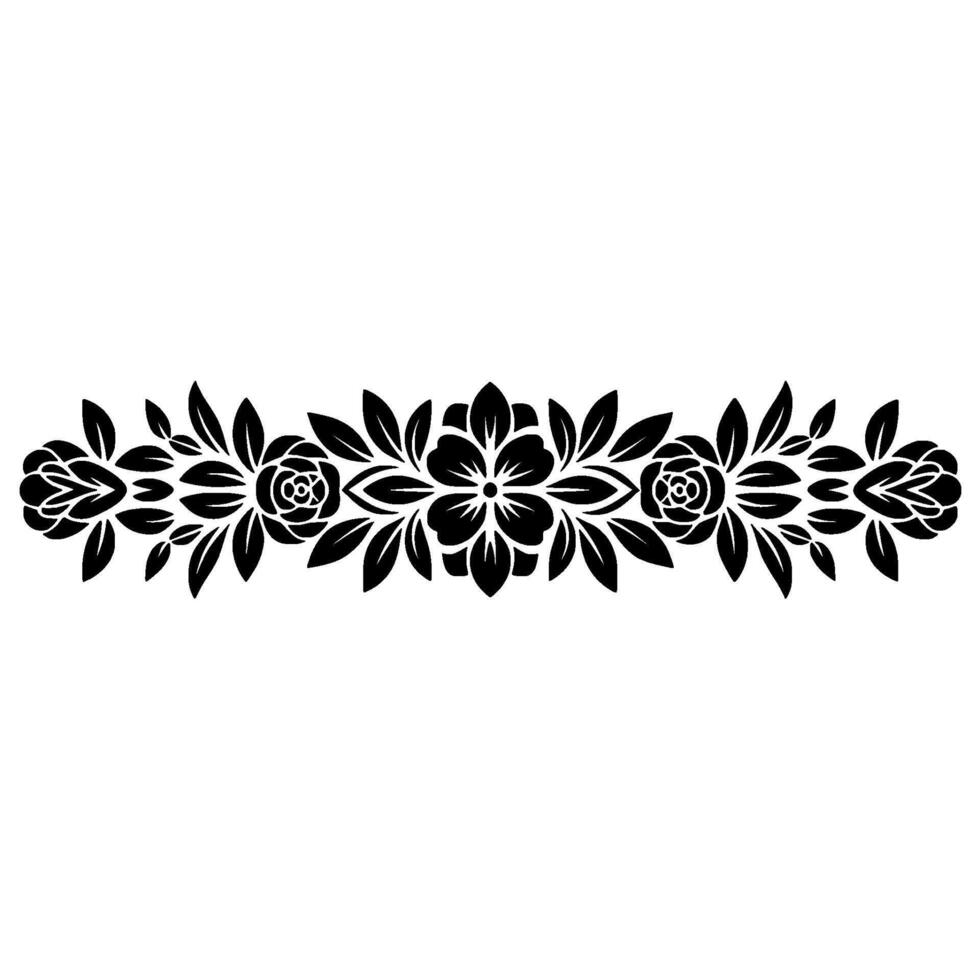 Elegant Floral Border Illustration Decorative Element vector