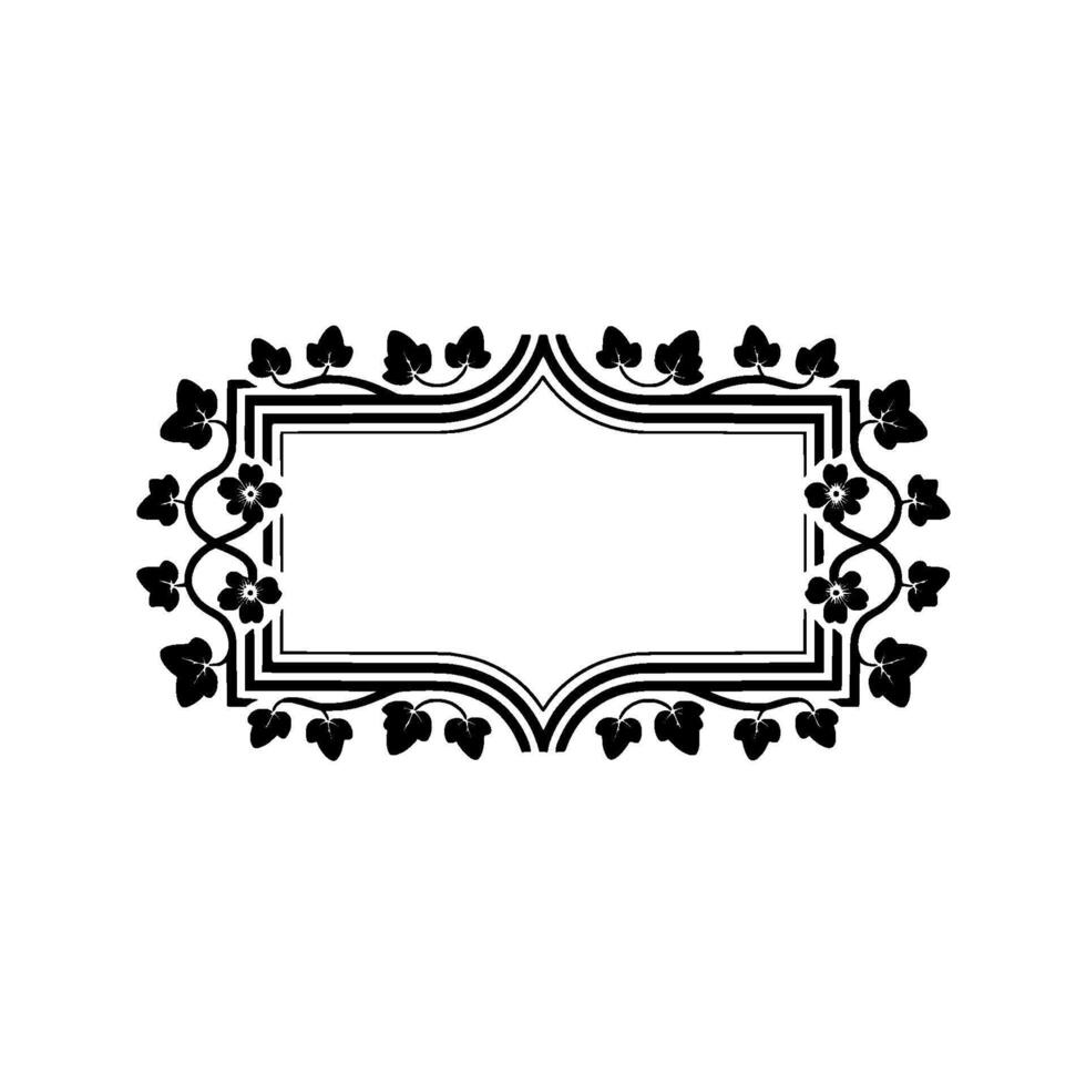 Elegant Floral Frame with Ivy and Flowers Illustration vector
