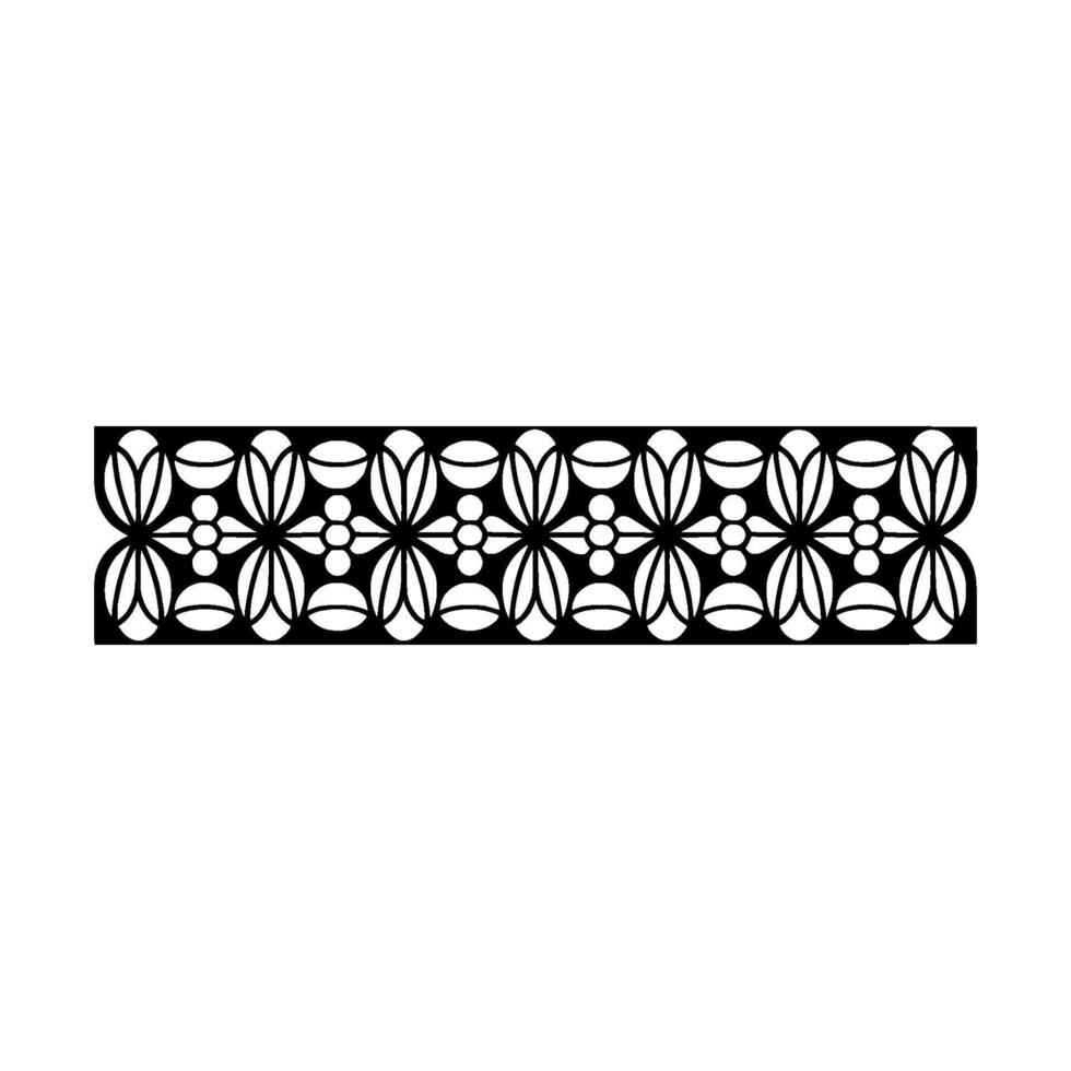 Geometric Floral Border, Laser Cut , Minimalist, Decorative Element vector