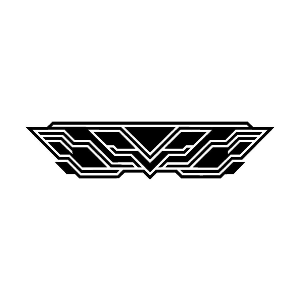 Futuristic Geometric Black White Ornament vector