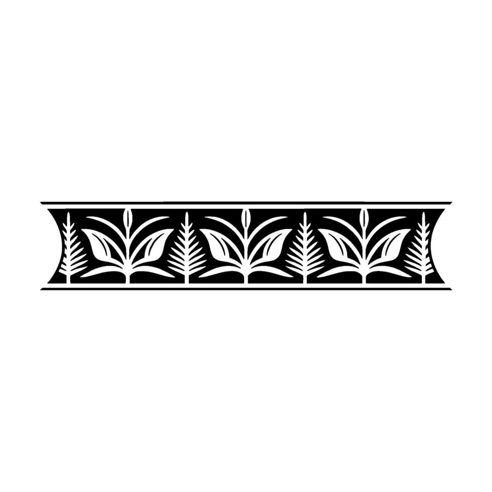 Elegant Black and White Foliage Border , Floral Ornament vector