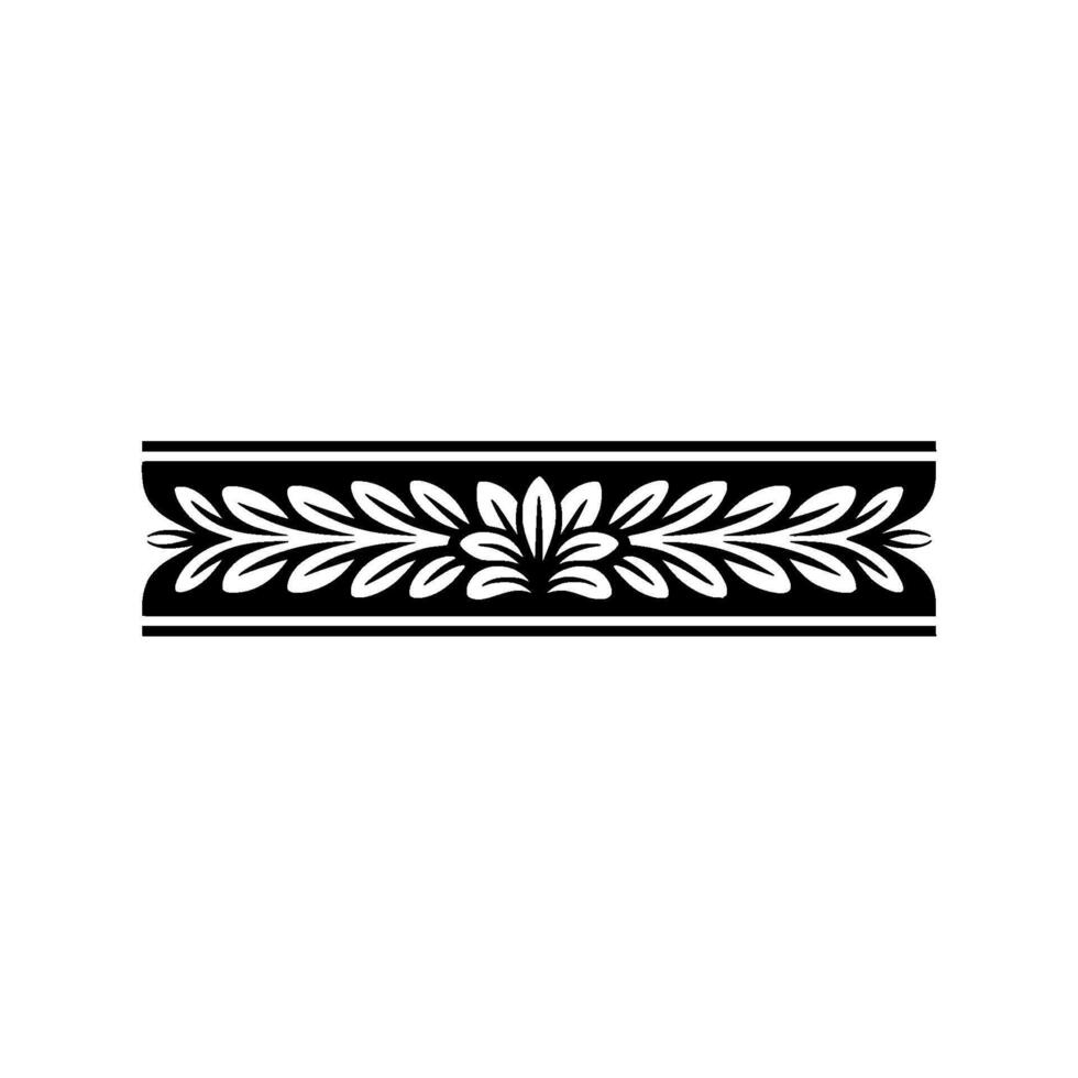 Elegant Black and White Leaf Border on Cream Background vector
