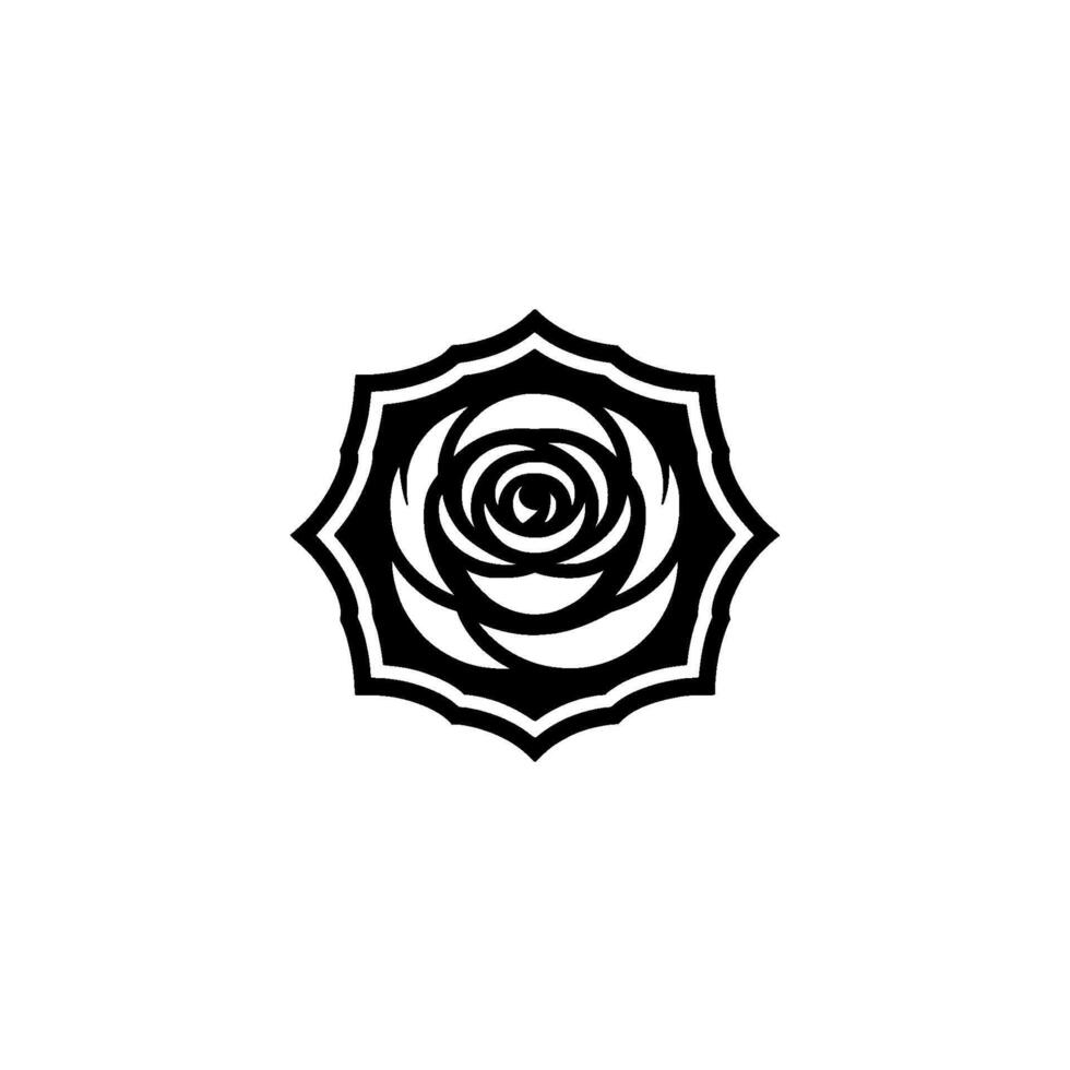 Black and White Rose , Minimalist Flower Illustration vector