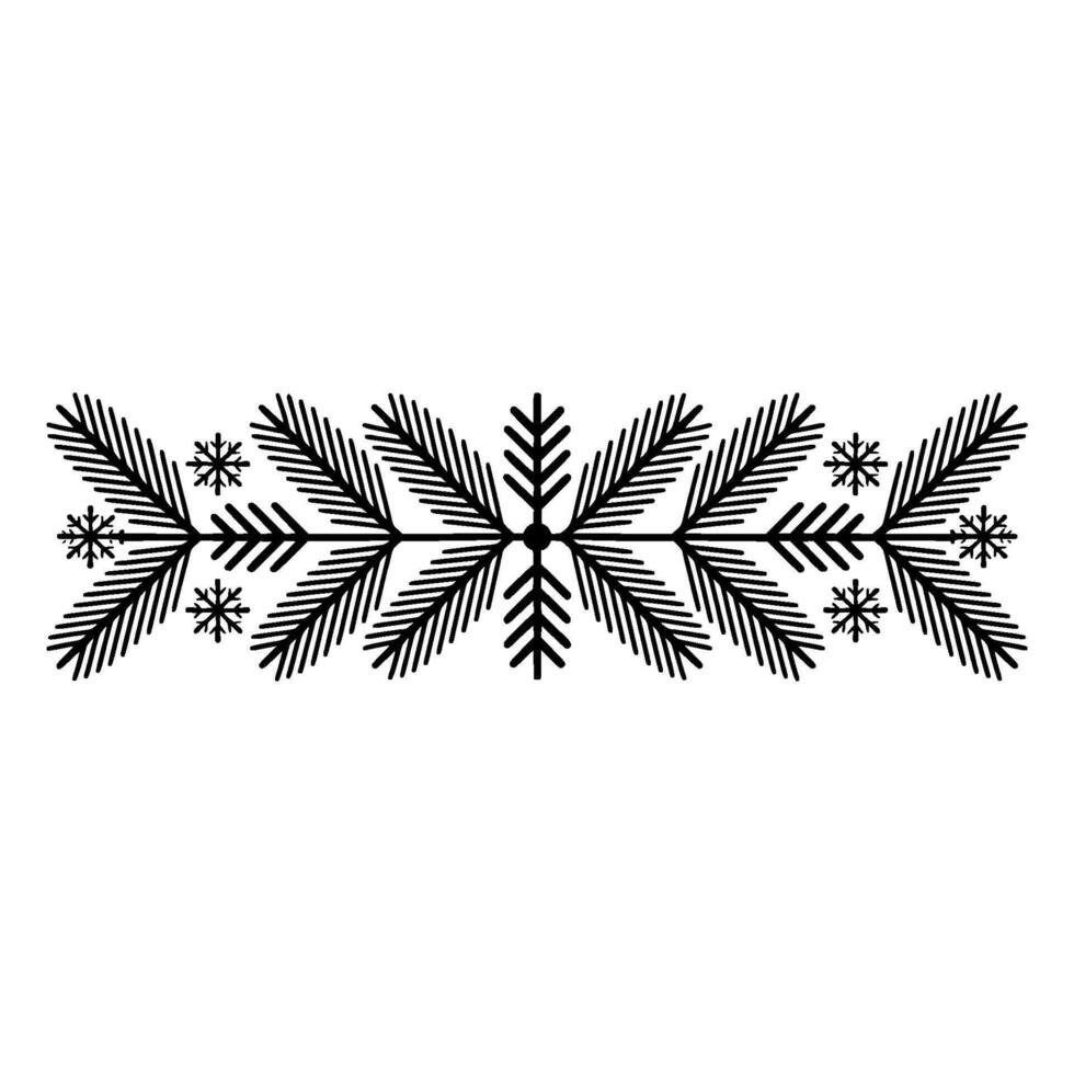 Minimalist Christmas Decoration Border, Black and White, Elegant vector