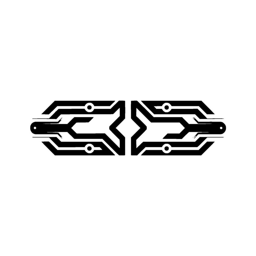 Abstract Circuit Board , Minimalist Tech Symbol on White vector