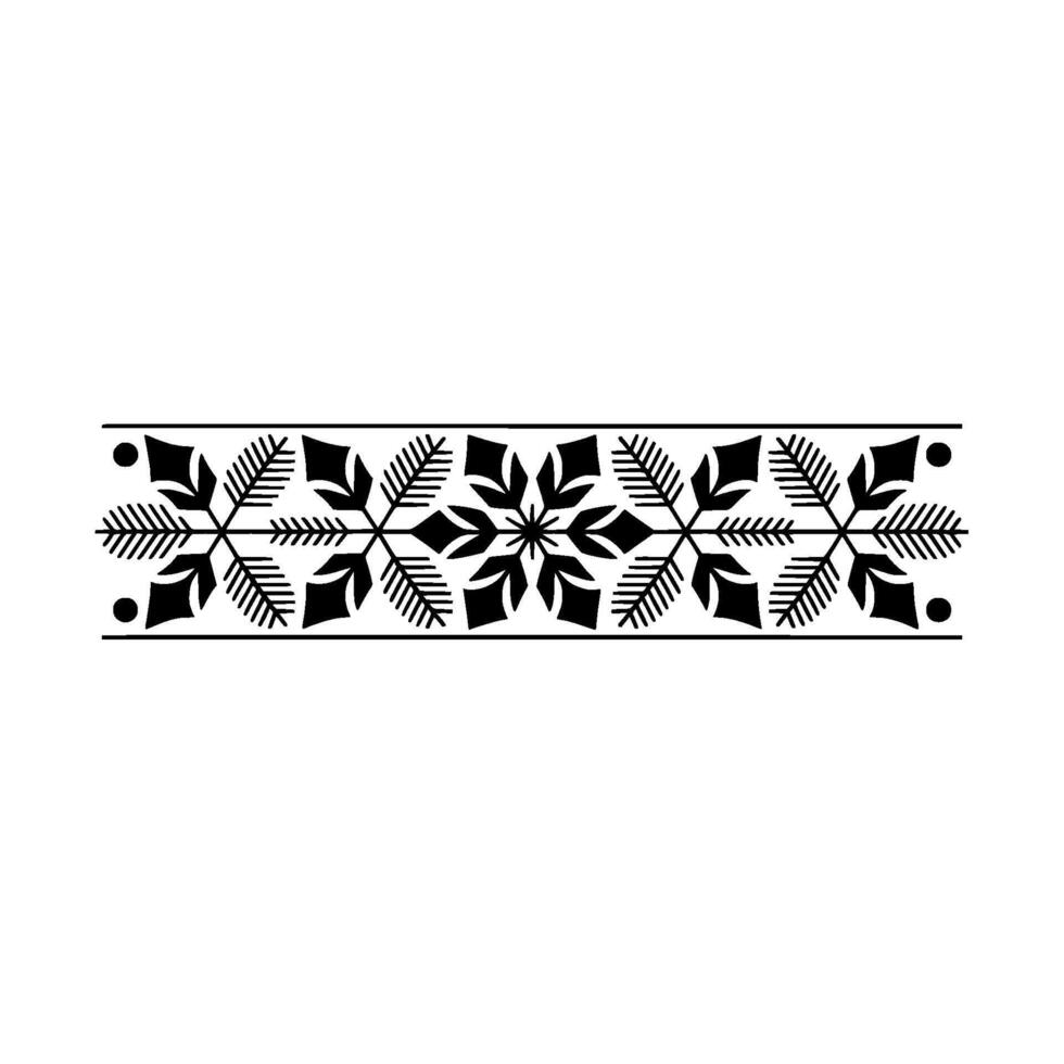 Snowflake Border , Black and White, Winter Ornament vector