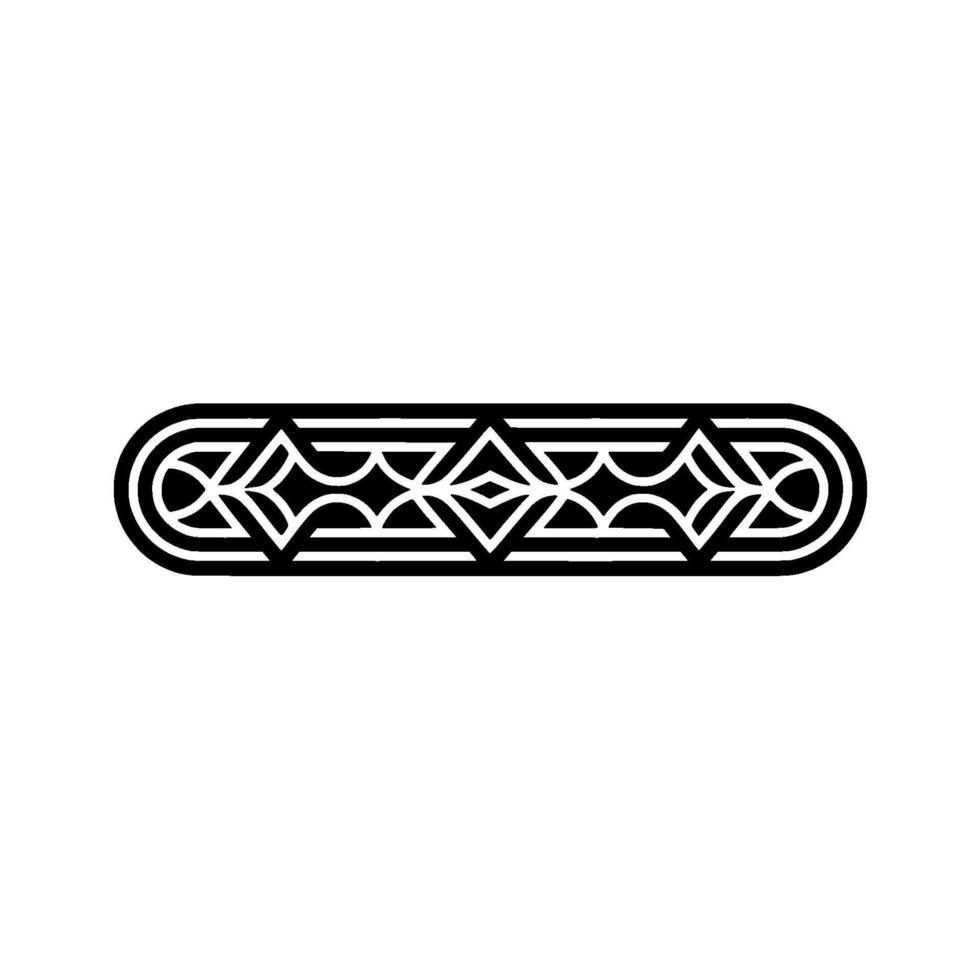 Abstract Geometric Pattern, Decorative Border, Black and White vector