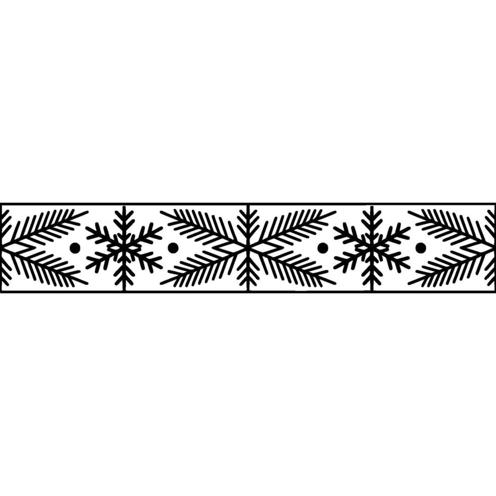 Minimalist Winter Border with Snowflake and Pine Leaf Elements vector