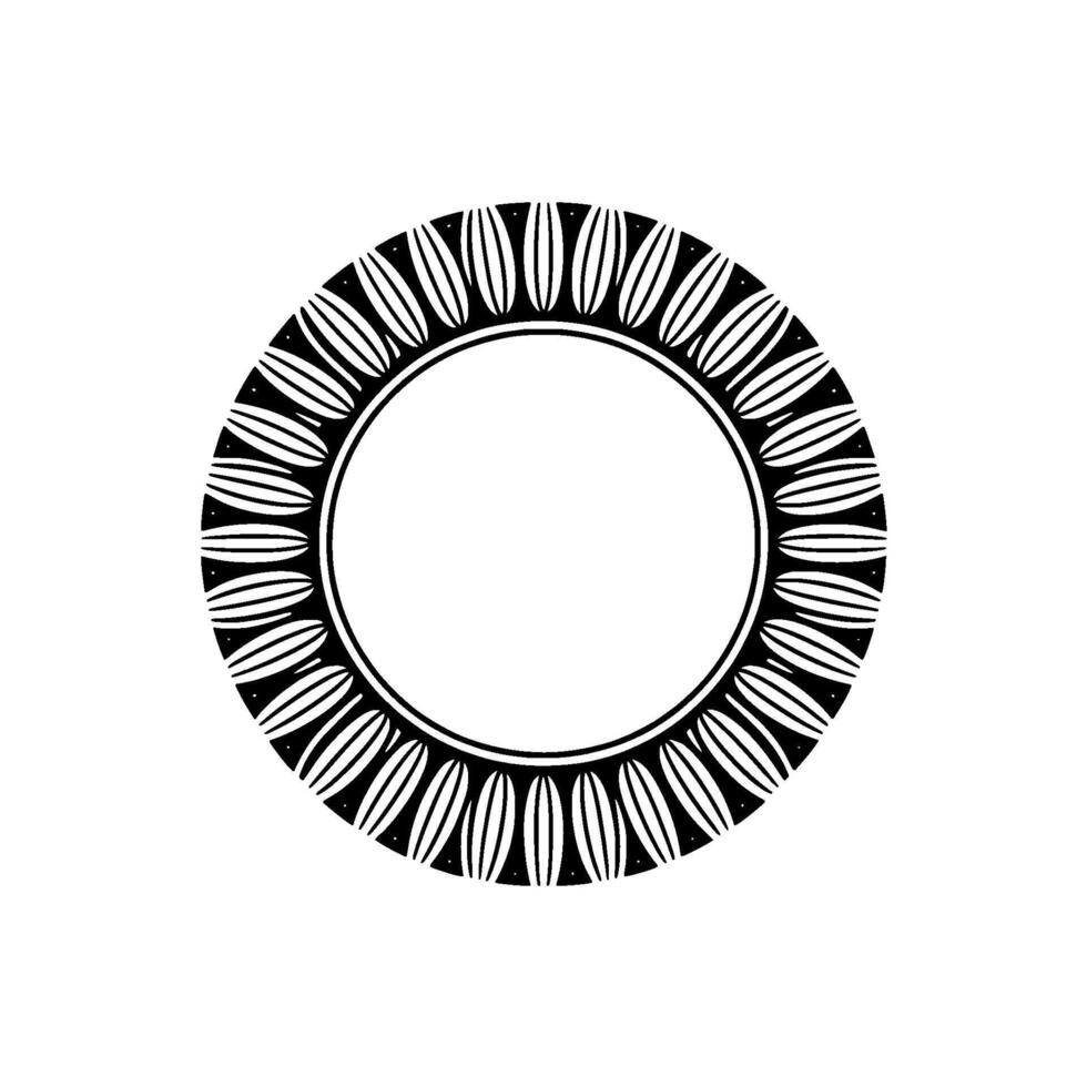 Decorative Black White Circular Frame Minimalist Element vector