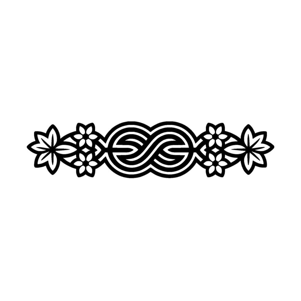 Elegant Black Floral Ornamental Border on White Background vector