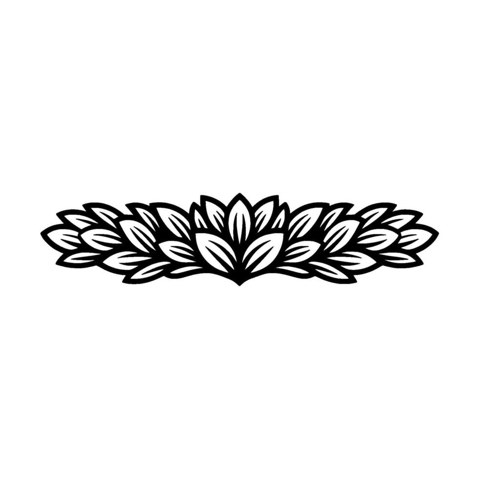 Black Floral Border Elegant Silhouette Element vector