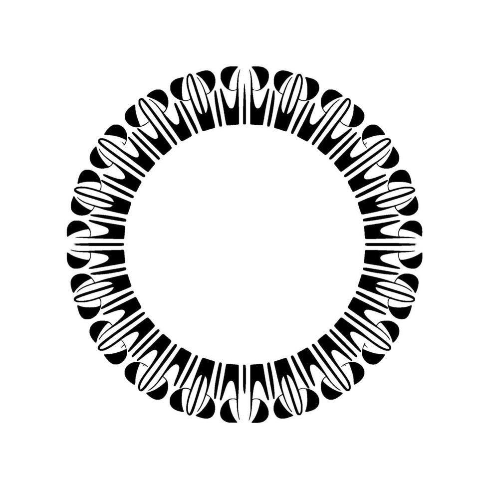 Geometric Black White Mandala with White Frame Glow vector
