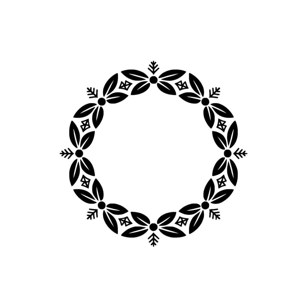 Minimalist Geometric Wreath with Red Accents on White vector