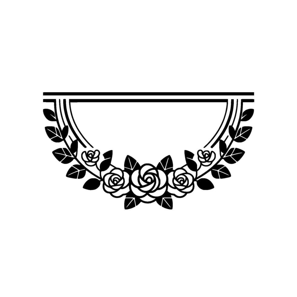 Elegant Black Rose Wreath on Cream Backdrop vector