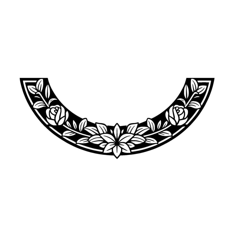 Floral Arch Border, Black and White vector