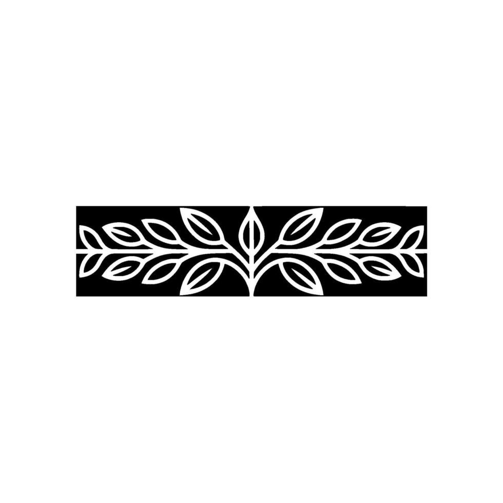Elegant Leafy Border in Black and White vector