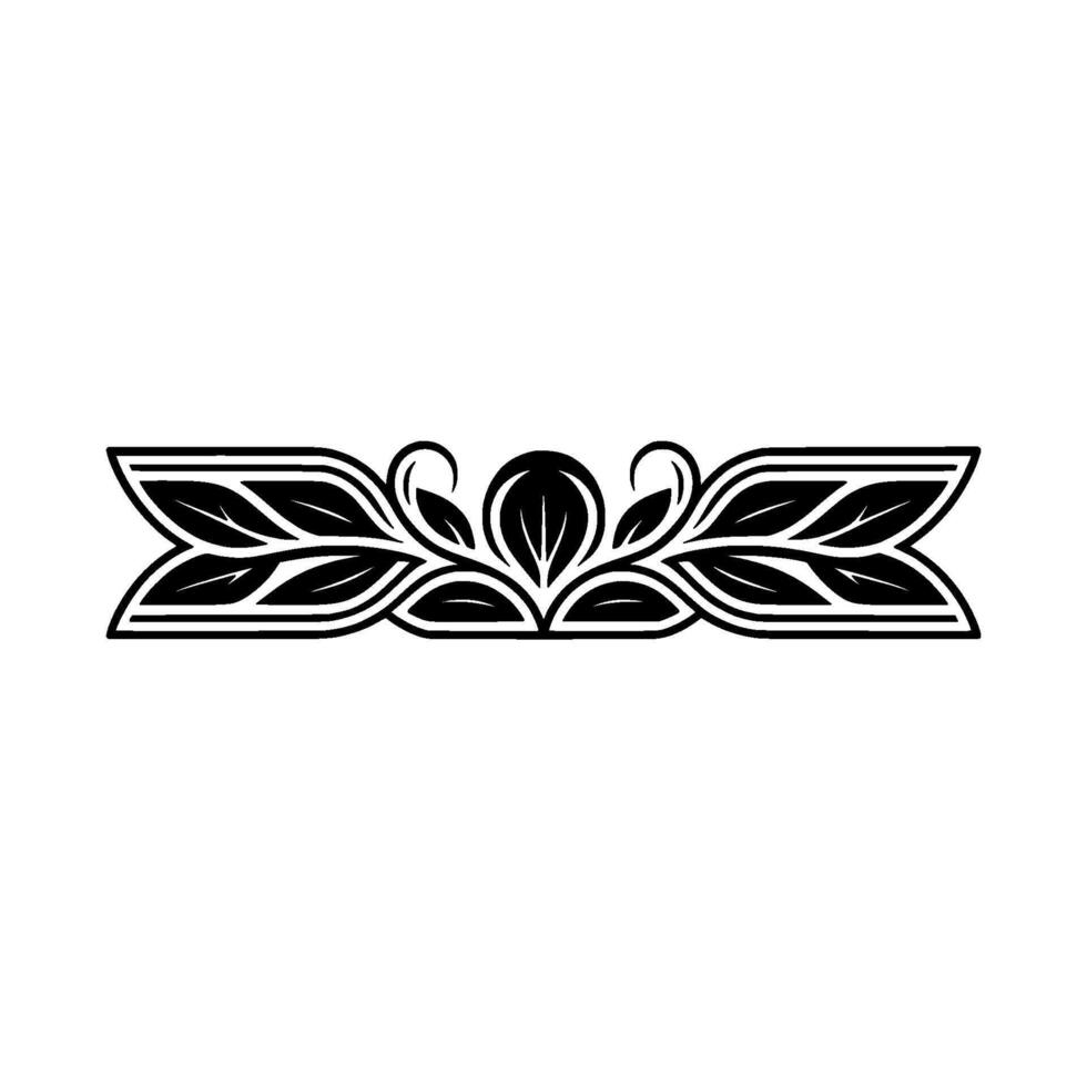 Elegant Black and White Leafy Border , Decorative Element vector