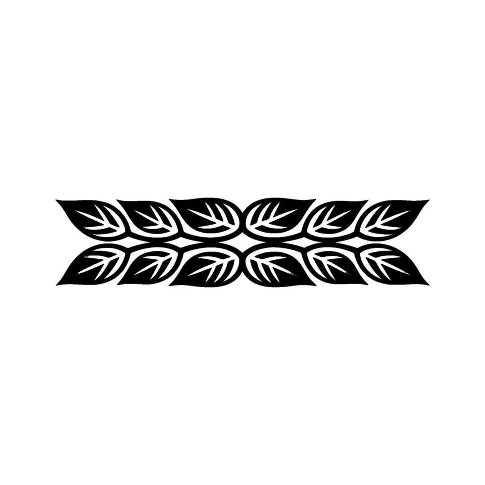 Elegant Leaf Border in Black Silver, Minimalist Decorative Element vector