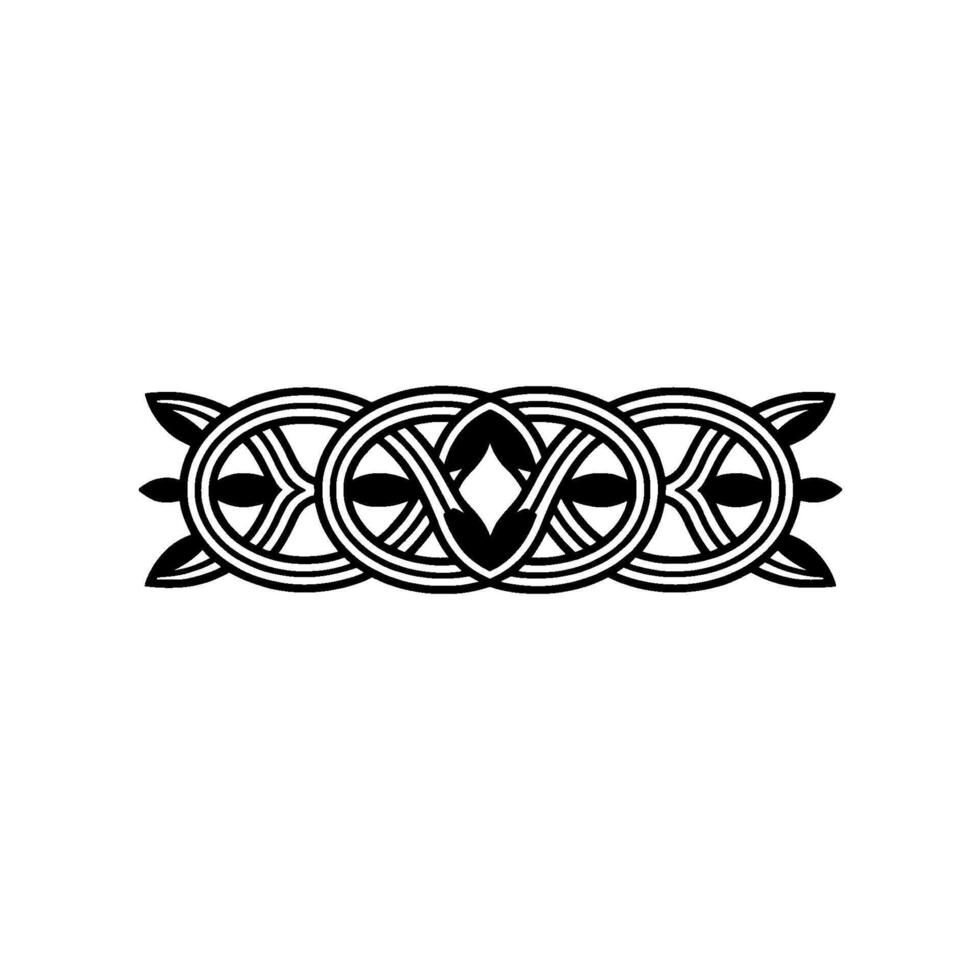 Elegant Celtic Border Ornament, Black White, Minimalist vector