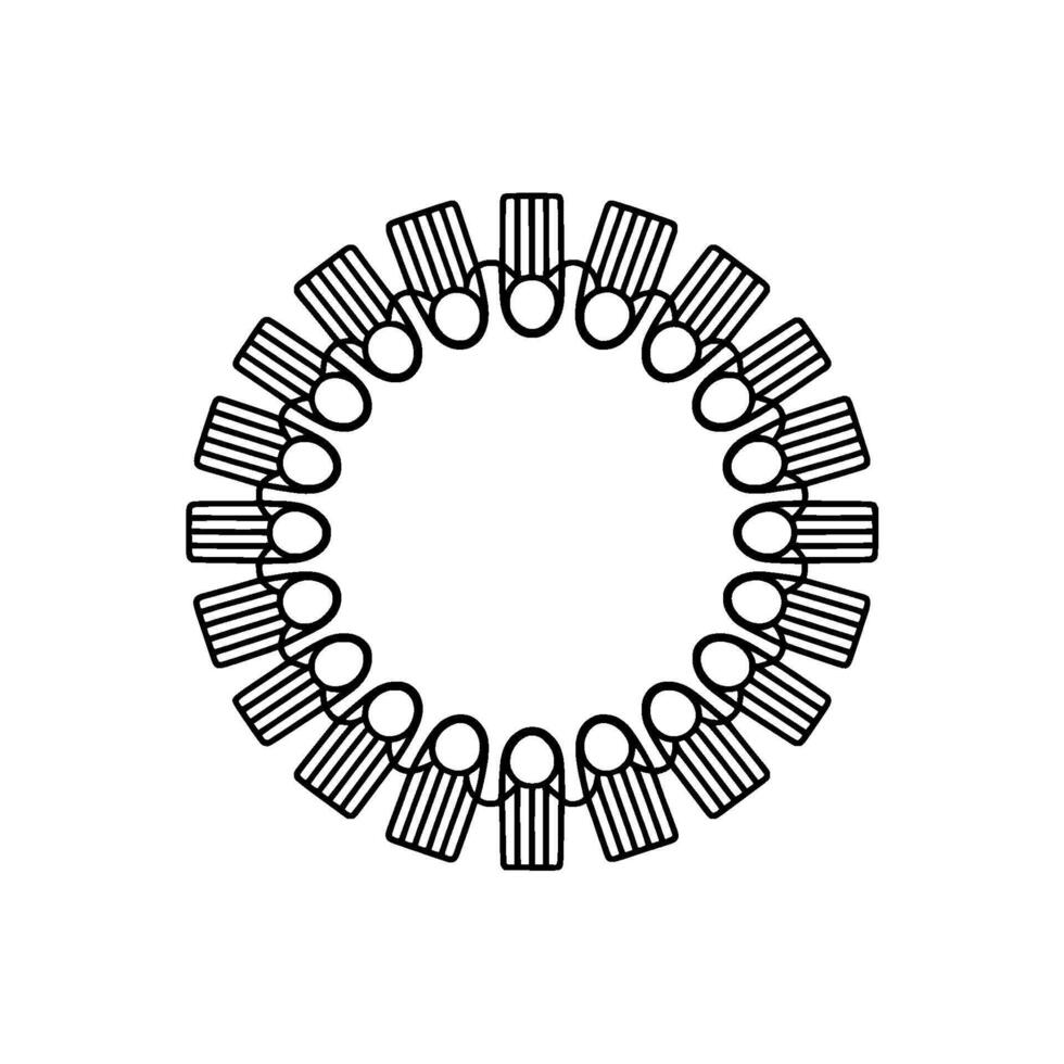 Abstract Circle of Connected Figures, Minimalist , Illustration vector