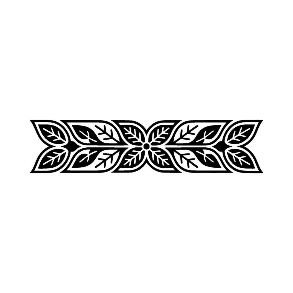 Minimalist Floral Border, Black and Red, Decorative Element vector