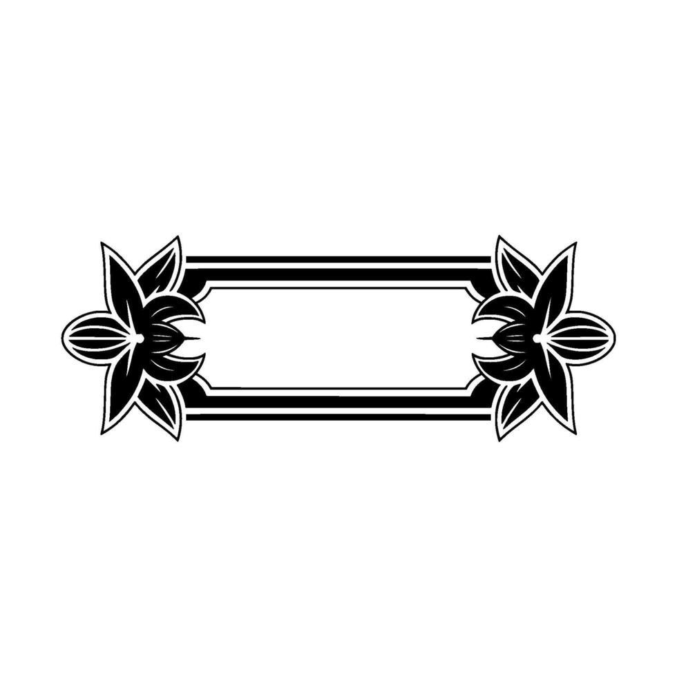 Elegant Black and White Floral Frame Template For vector