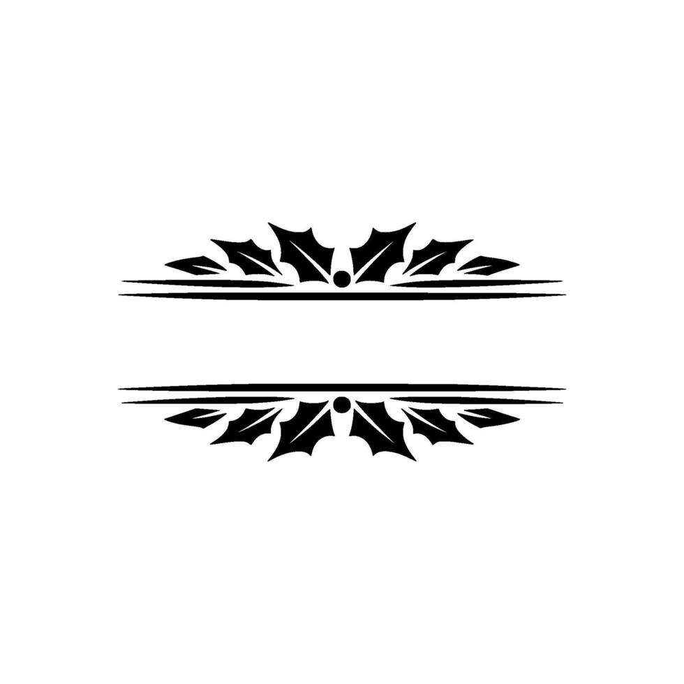 Elegant Black Holly Frame on Gradiant Background vector