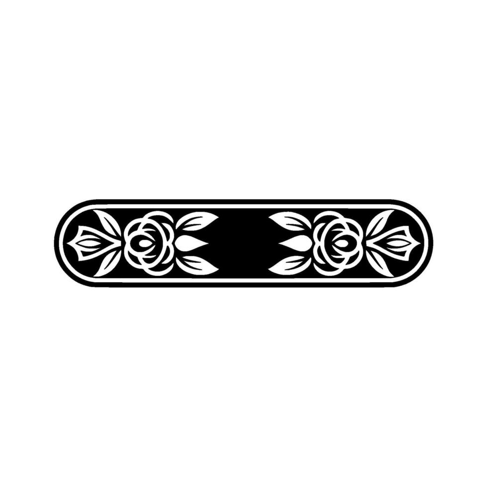 Decorative Floral Border in Black White Minimalist vector