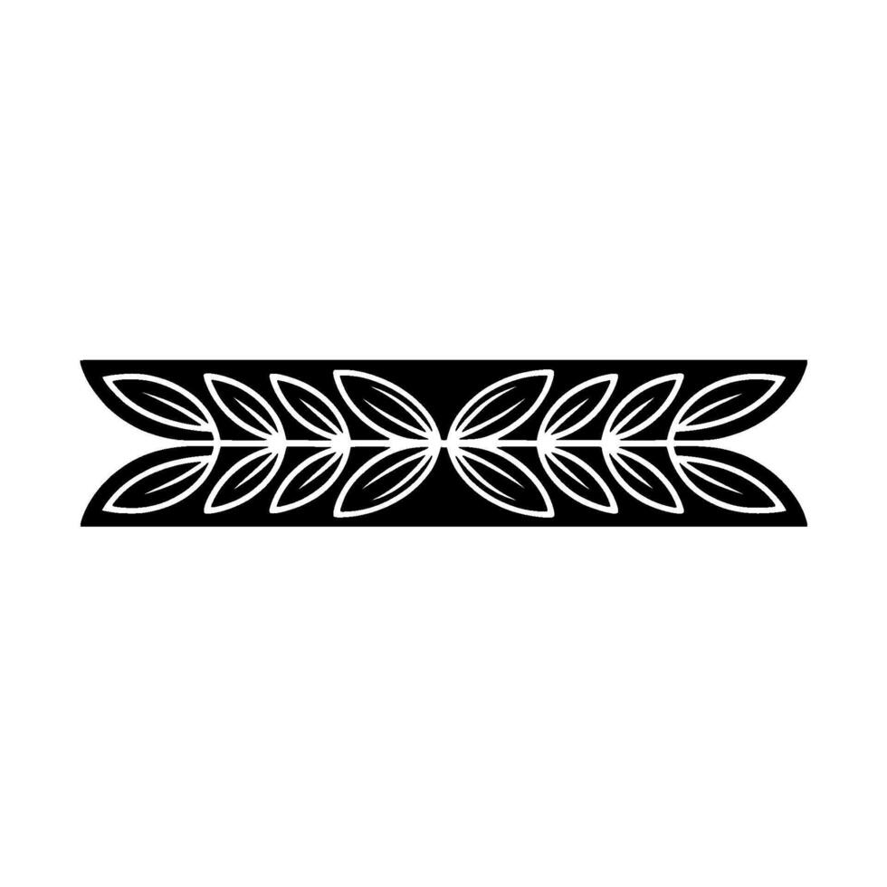 Black and White Floral Border Element, Modern Minimalist vector