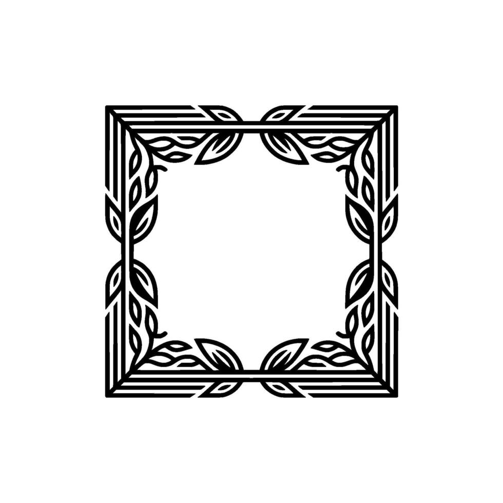 Elegant Minimalist Leafy Frame on White Background vector