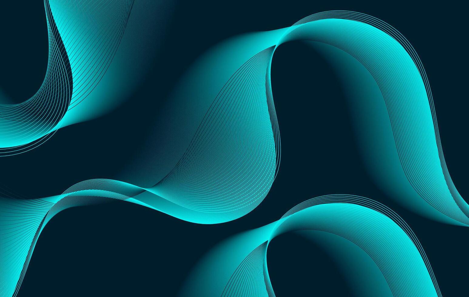 Abstract Teal Waves on a Dark Background vector