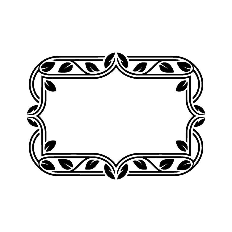 Elegant Botanical Frame with Leaves Decorative Illustration on White vector