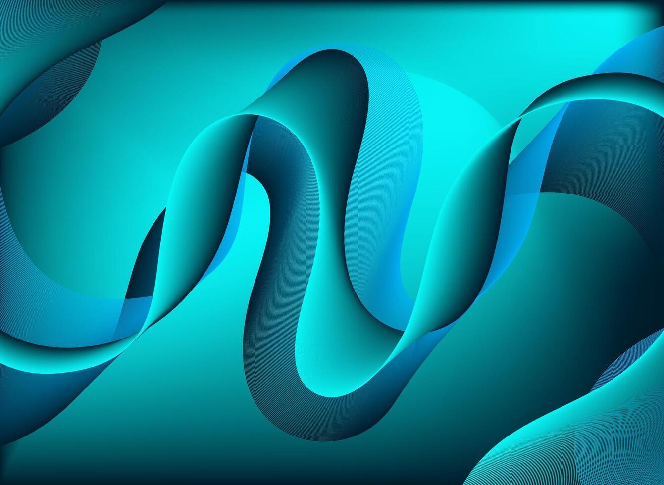 Abstract Turquoise Waves Dynamic Composition for Modern Presentation vector