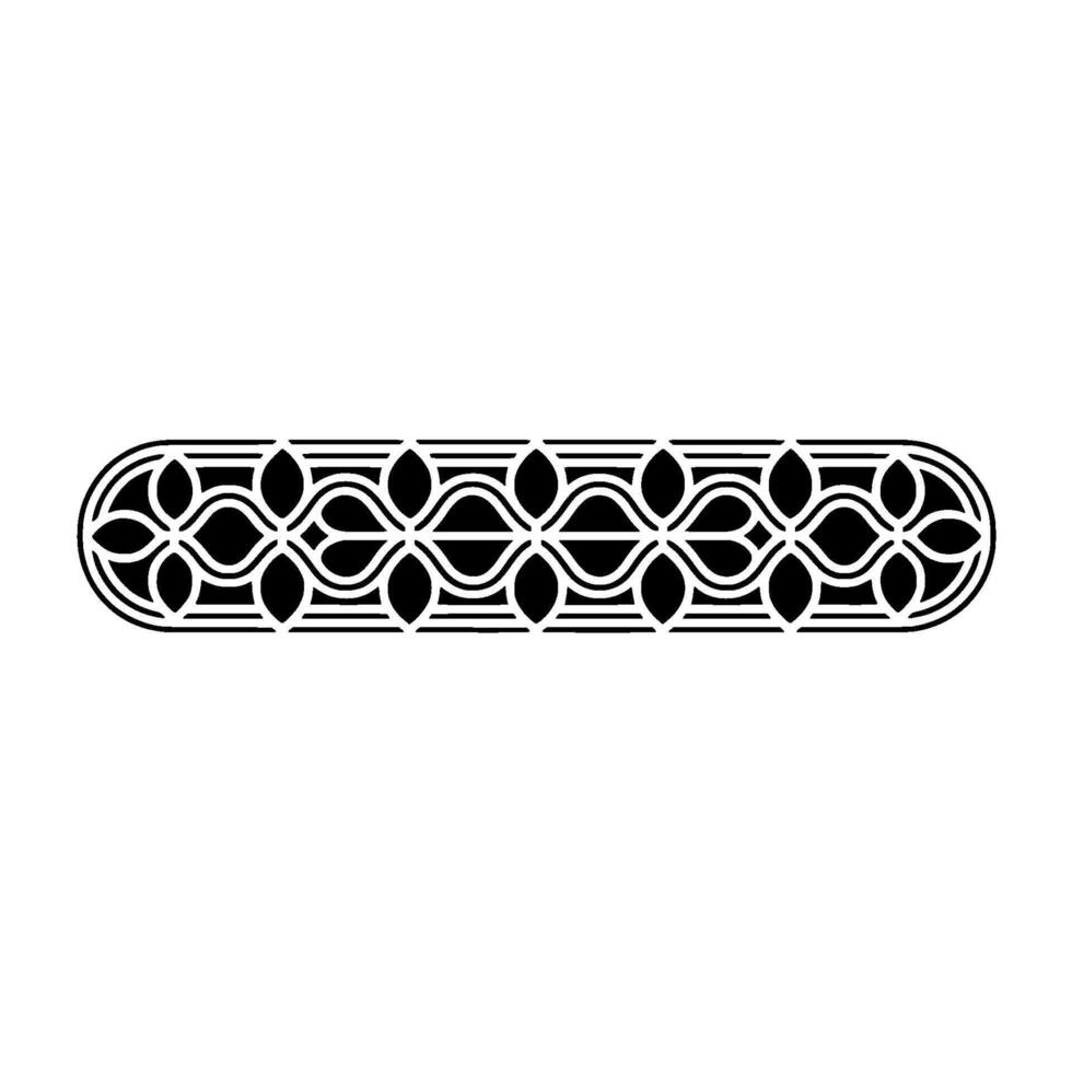 Modern Geometric Floral Border in Black and White vector