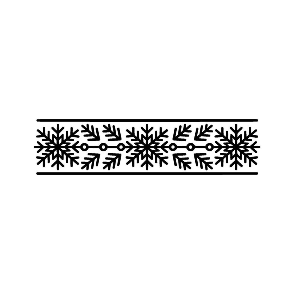 Minimalist Snowflake Border Ornament on White Background vector