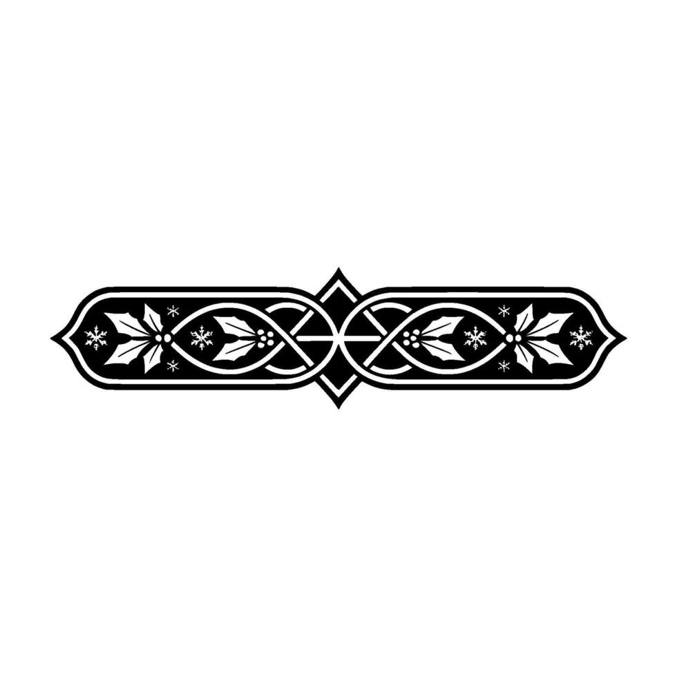 Festive Ornamental Border Black White Christmas vector
