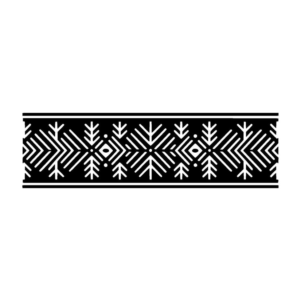 Monochrome Geometric Border , Festive Folk Art, Ornament vector